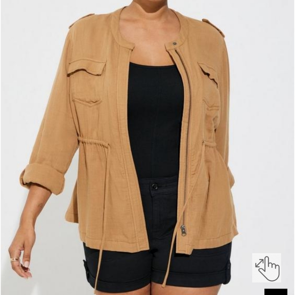 🆕️🍁4X DOUBLE GAUZE FOLD TIE WAIST UTILITY JACKET🍁